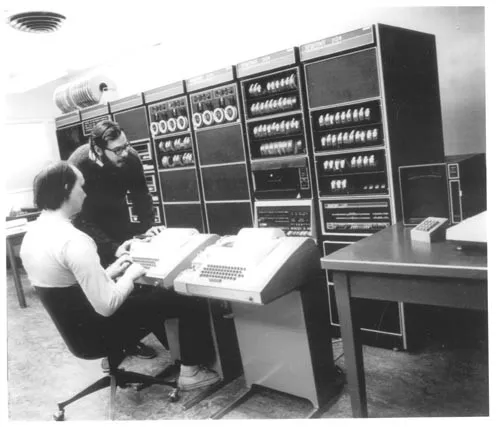 A row of PDP-11 racks